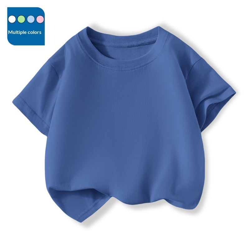 T-Shirt à manches courtes pour enfants Col d'équipage Top polyvalent