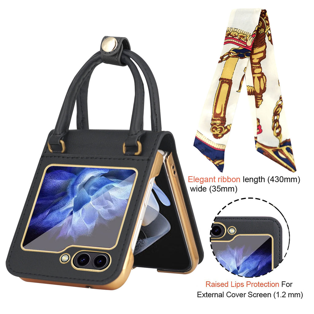 Sac à main électroplaqué Flip5 ornement ruban Une pièce Hinge housse de protection