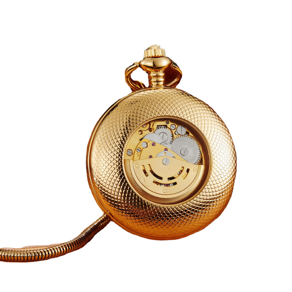 Mouvement entièrement automatique Flip-Open Montre de poche gravé