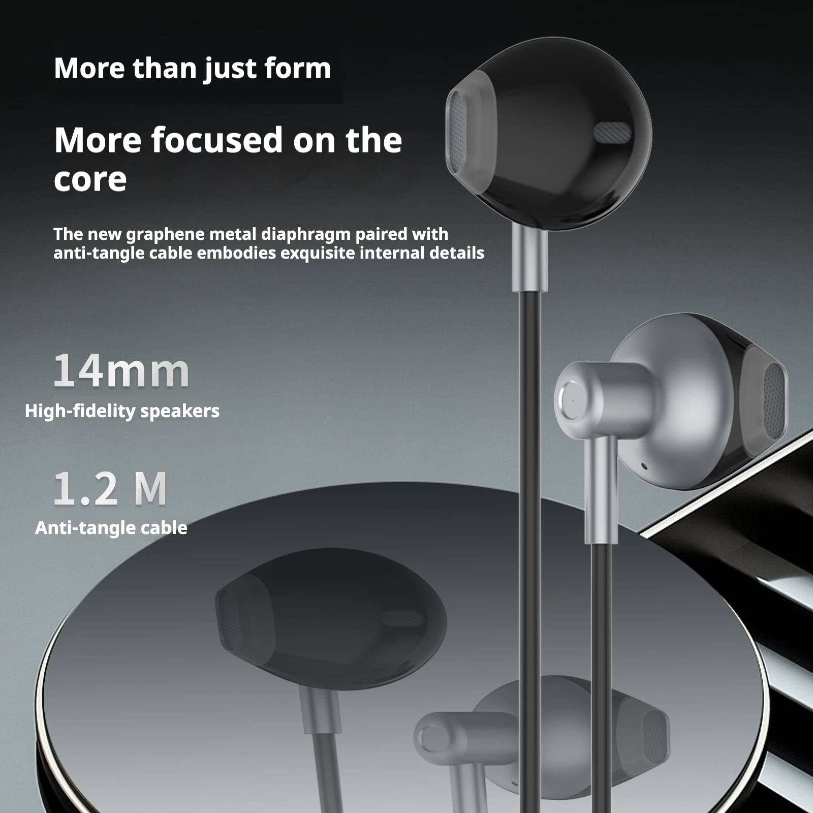 KP-238 Écouteurs filaires avec commandes en ligne Connecteur USB-C semi-en-oreille Conception haute volum