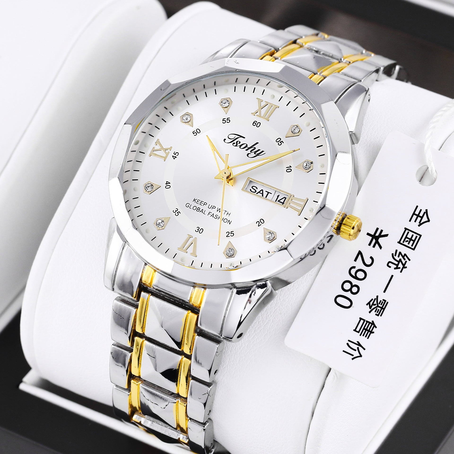 Montre Quartz Double Calendrier Hommes Lumineux