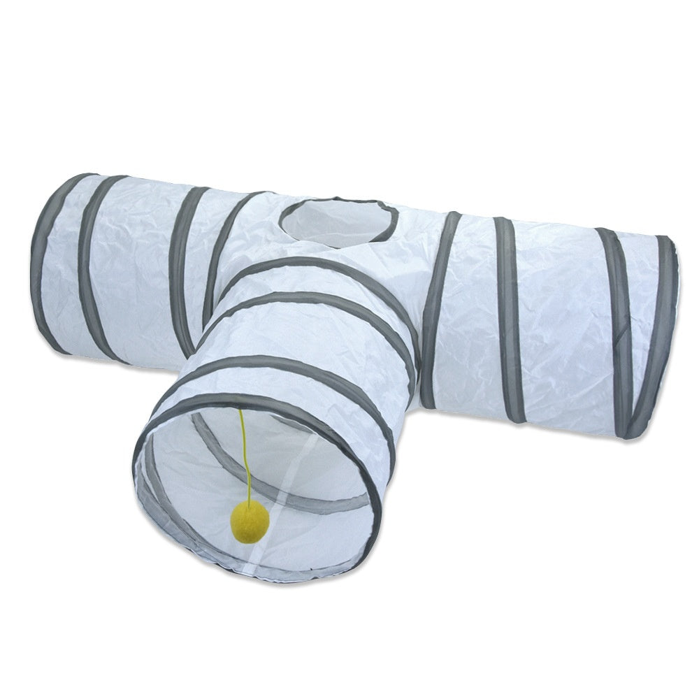 White Cat Tunnel Rolling Dragon Pet Toy Fournitures