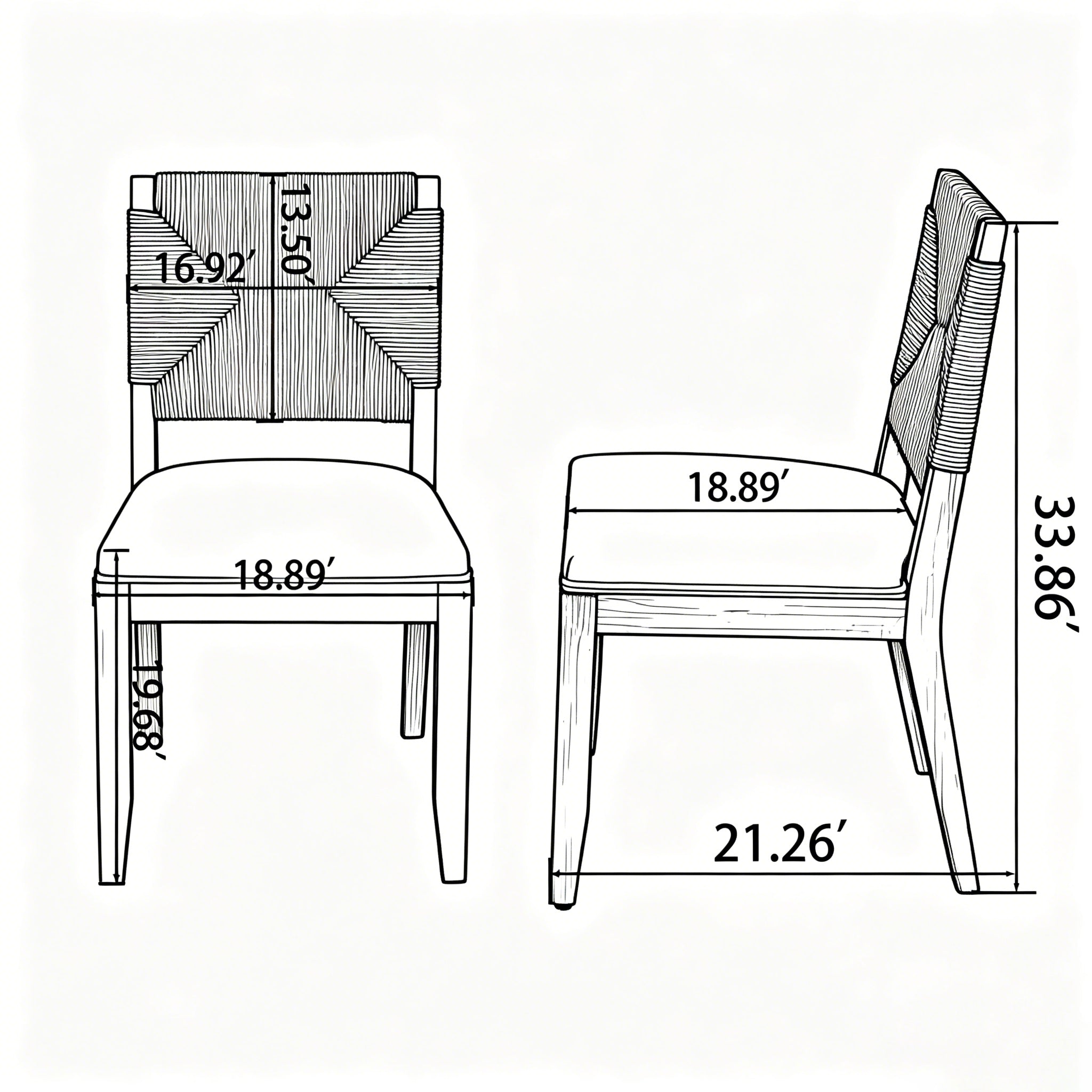 Chaises à manger à la campagne française Ensemble de 2