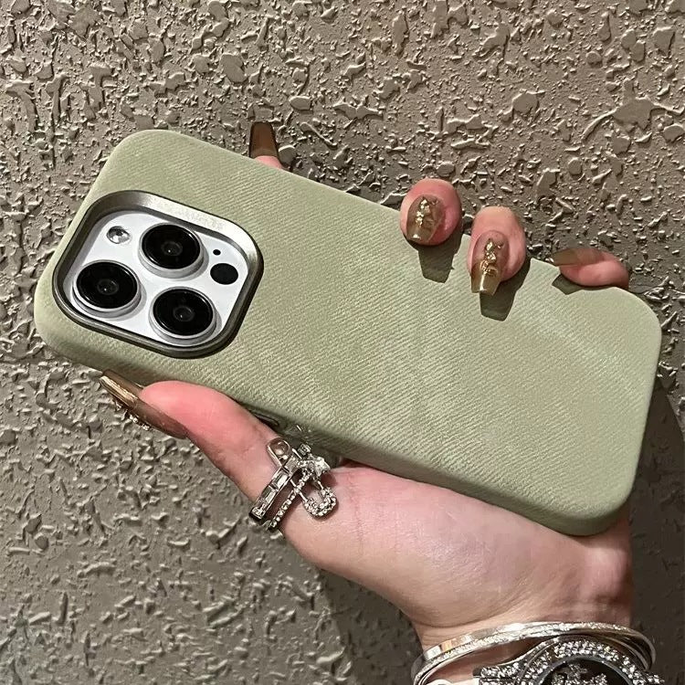 Boîtier de téléphone en cuir magnétique résistant à la chute