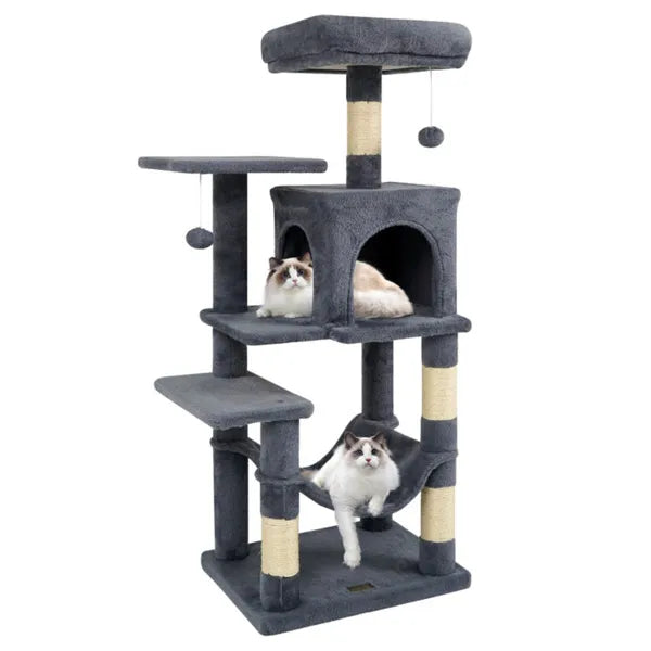 Arbre de chat multi-niveaux de 44" avec perche de dessus spacieuse