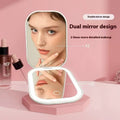 Miroir cosmétique pliable ultra-mince avec lumière tricolore légère