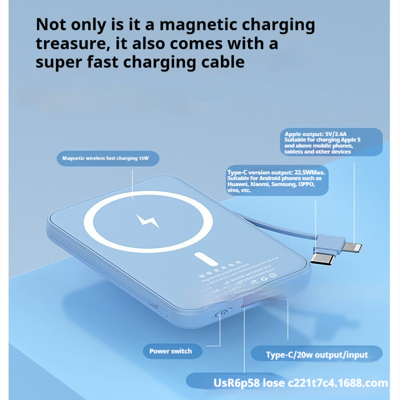 Magsafe Magnetic Wireless avec câble 66W Super Fast Charge Power Bank