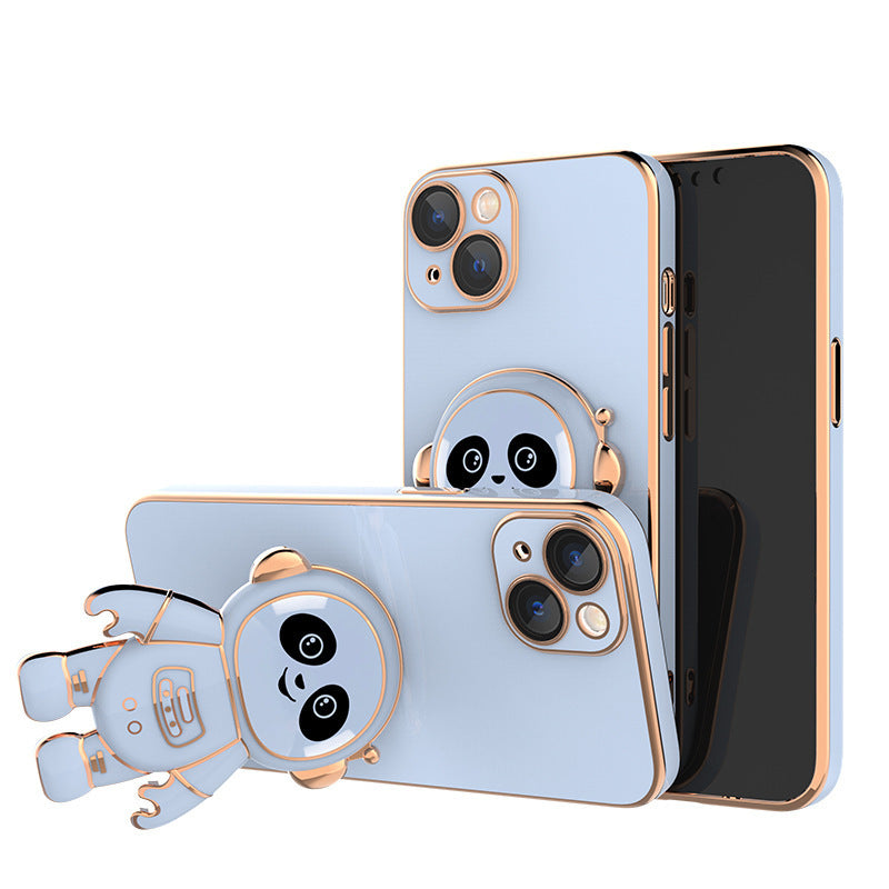 Téléphone Case Panda Lens Electroplating Film Astronaut Holder