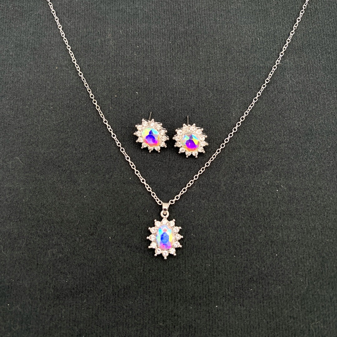 European and American Fashion SUNFLOWER Zircon Ear Stud Collier