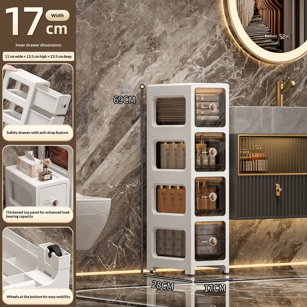 Cabinet de rangement en plastique multi-tier style tiroir salle de bains