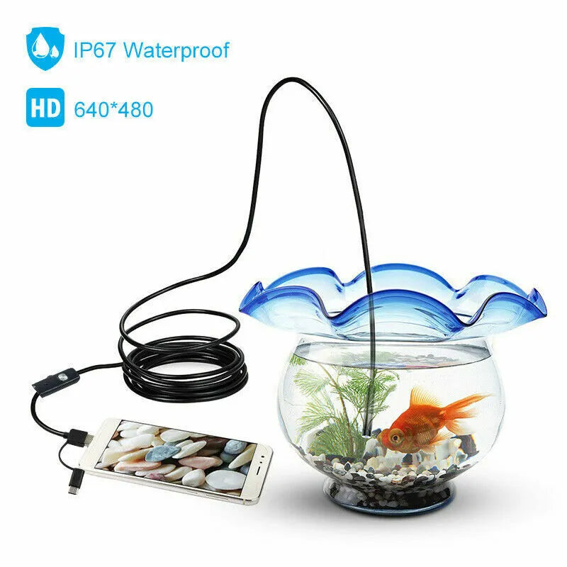 5M 6LED Snake Endoscope Borescope 8mm Inspection Camera USB Scope for Android
