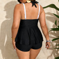 Noir et blanc Contraste Bow Strap Slip style maillot de bain unique