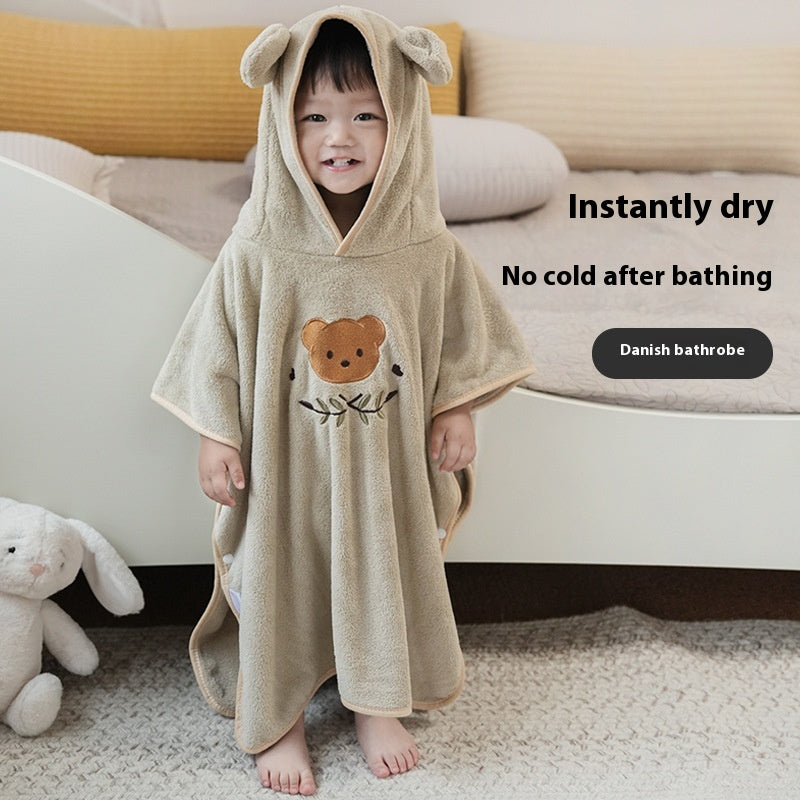 Fleece de corail Peignes de bain pour enfants Cloque de dessin animé Wearable