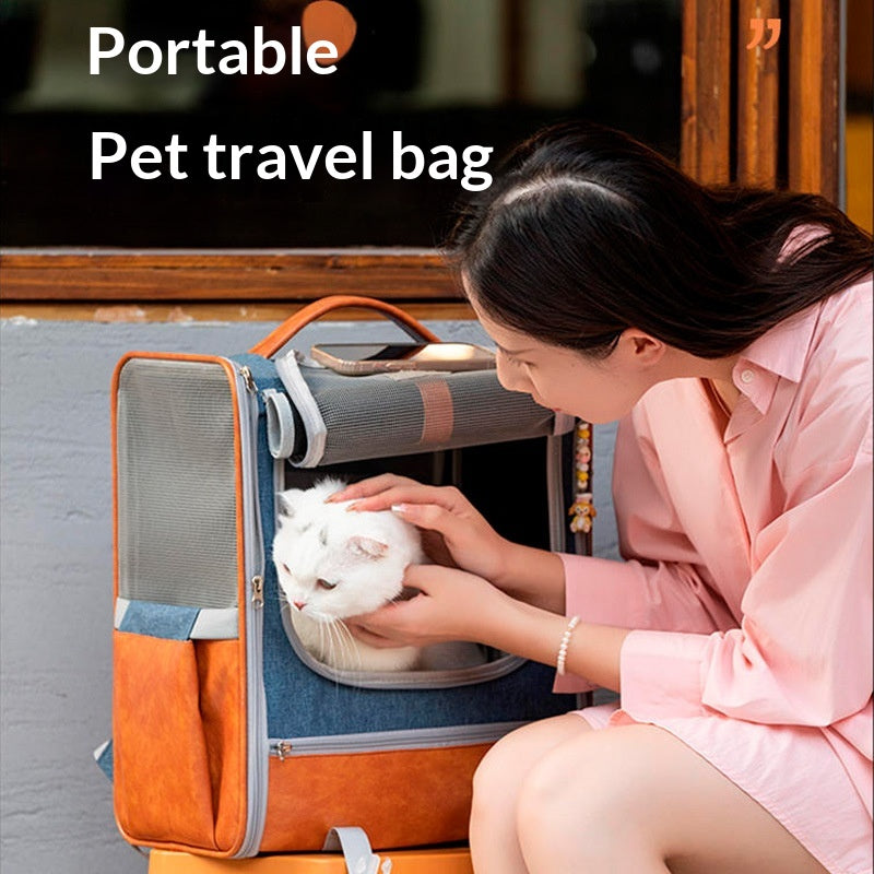 Sac à dos pour animaux de compagnie portatifs non déformant pour les chats en route avec des paillettes d'épaule