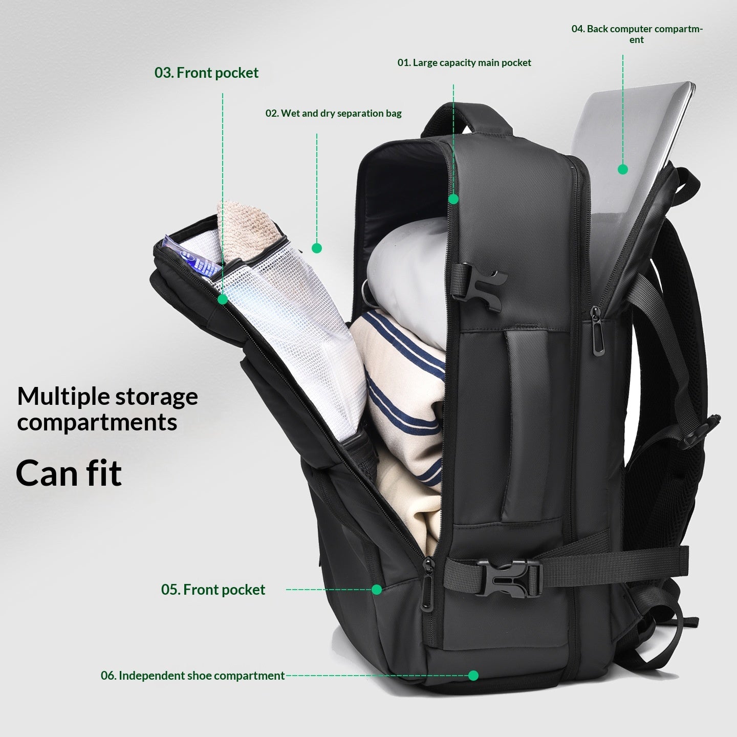 Sac à bagages multifonctions à 180 degrés