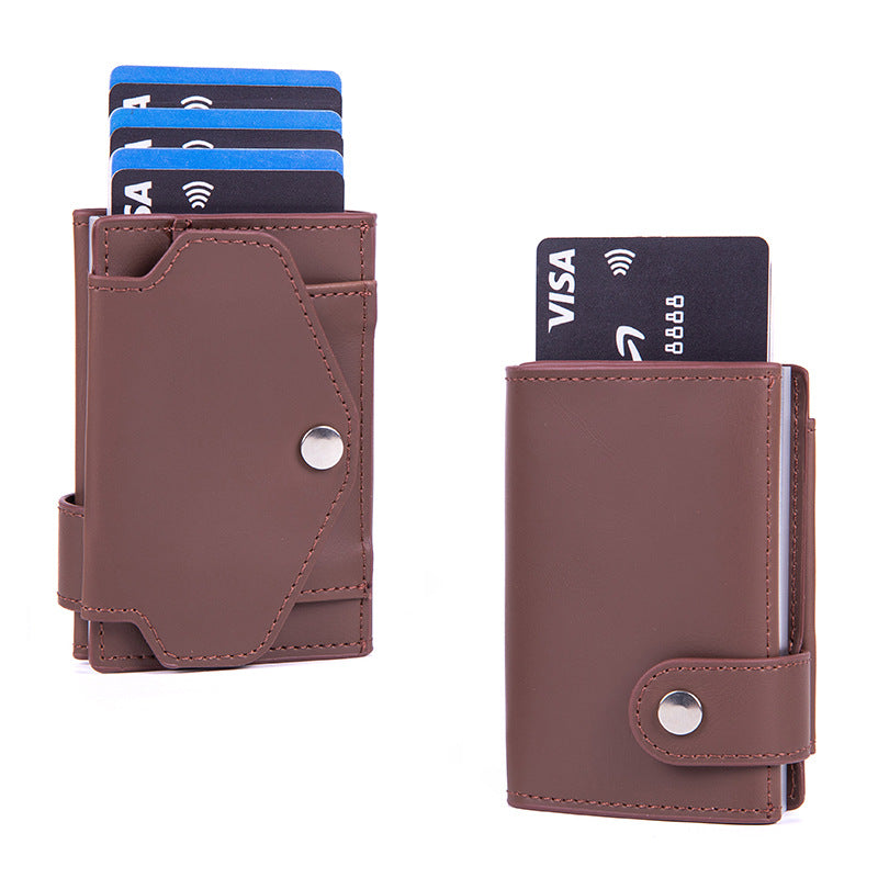 Support de carte RFID anti-scan PU en cuir de pièce de monnaie Démagnétisation-Proof portefeuille multi-carte