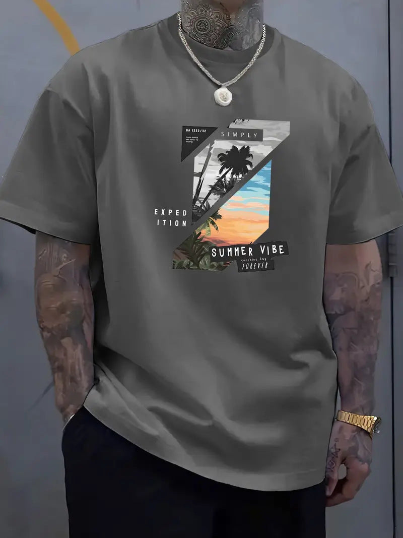 T-shirt homme d'été imprimé en 3D