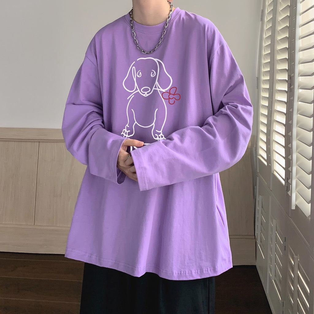 T-shirt à manches longues imprimé pour chiot de dessin animé