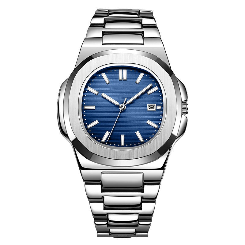 Mode Ceinture en acier Calendrier Lumineux Montres Hommes
