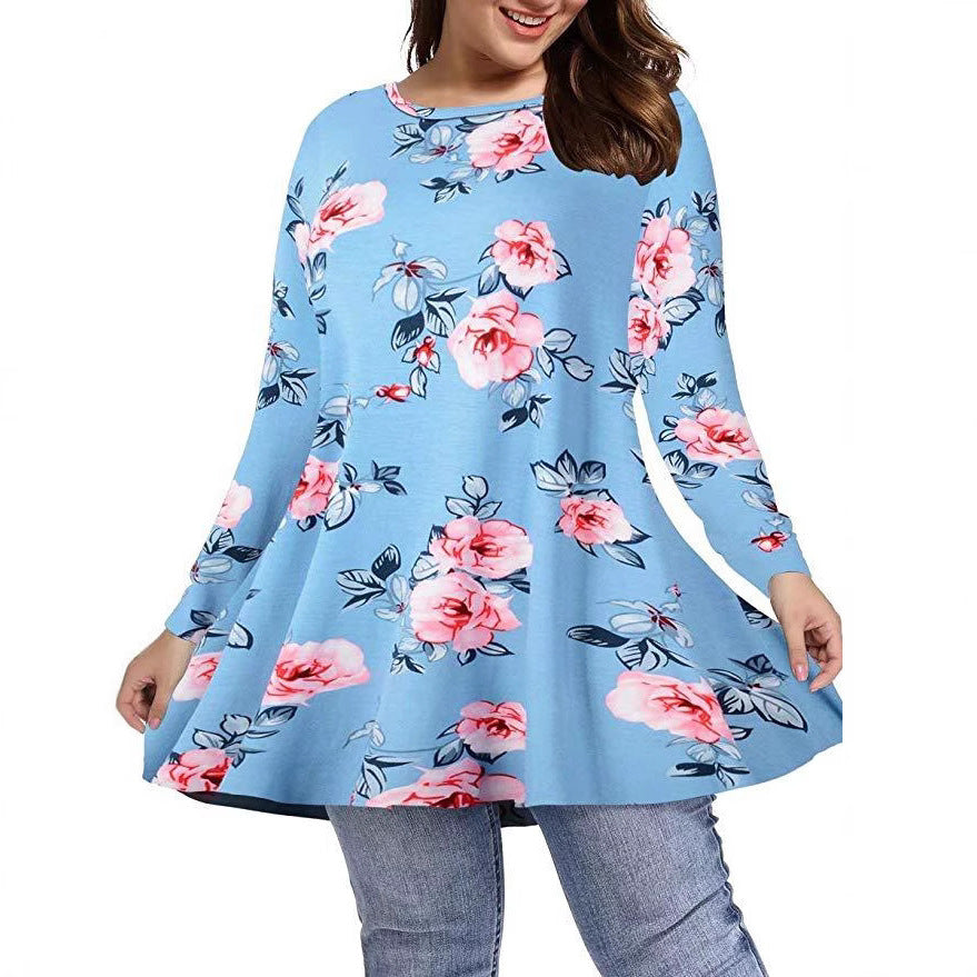 Ceinture longue manches Top Plus-size Relaxed Fit