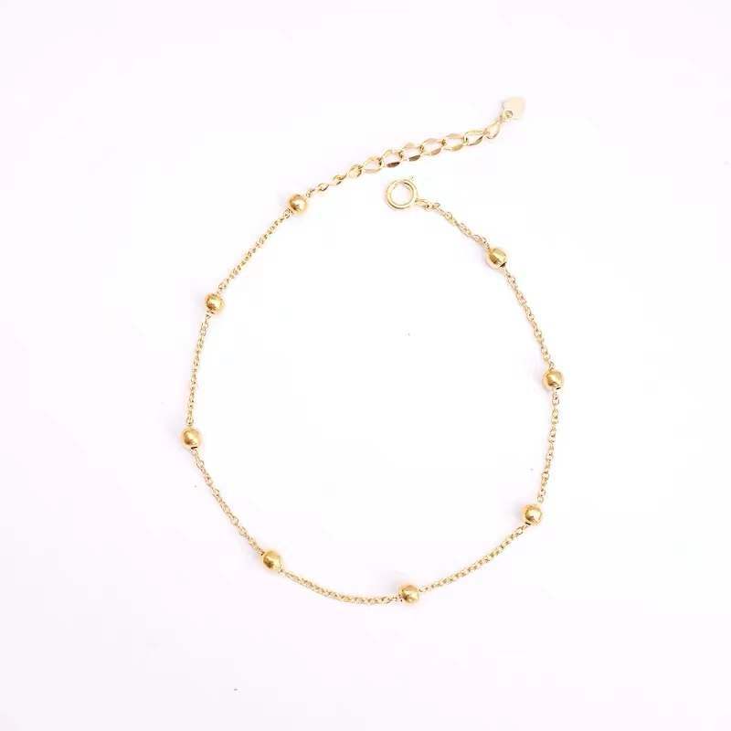 S925 Argent Sterling 14K Or plaqué Minimalist Anklet Pour les femmes