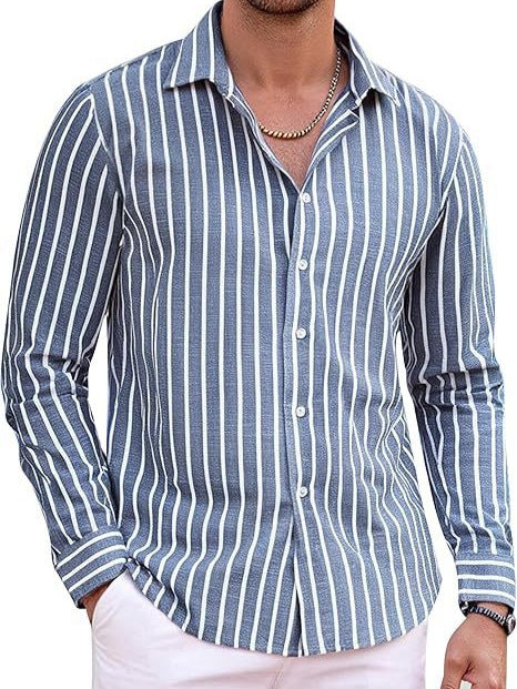 Chemise à manches longues à manches longues classique rayéeQuatre-Way Stretch Top Homme