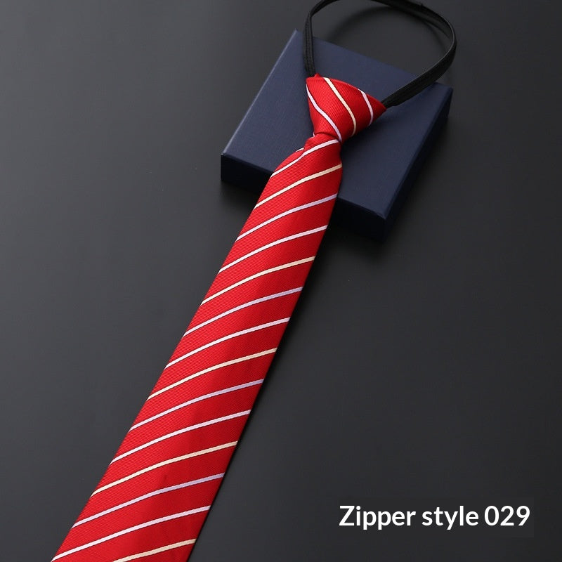 Mens Business Tie Zipper formel avec bandes bleues