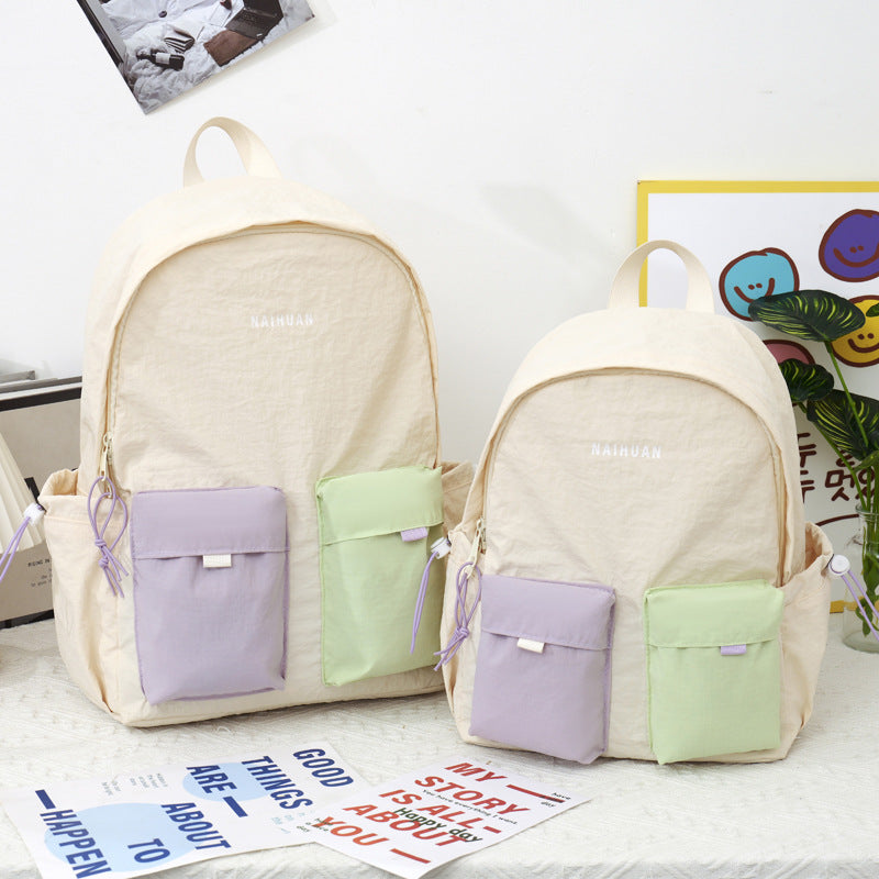 Color-block Design Backpack casual mignon et polyvalent