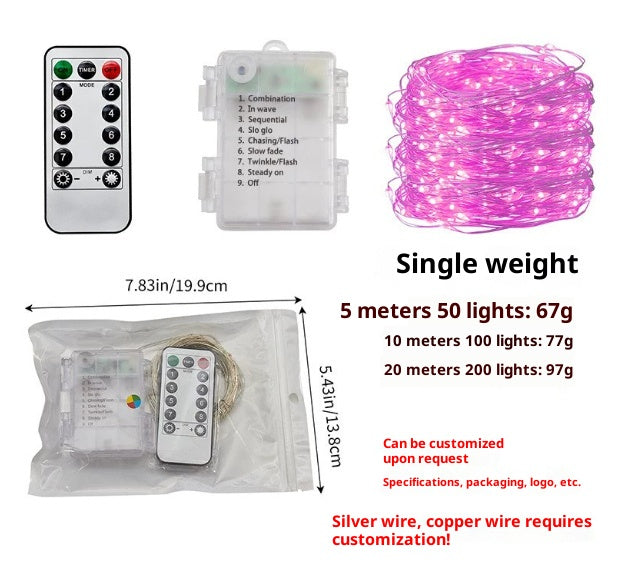 Chambre à distance étanche Année lumière extérieur Batterie Box Rideau lumineux jours fériés