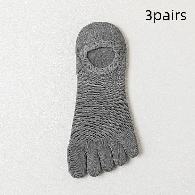 Men's mince Mesh Respirant Cinq doigts Chaussettes invisibles