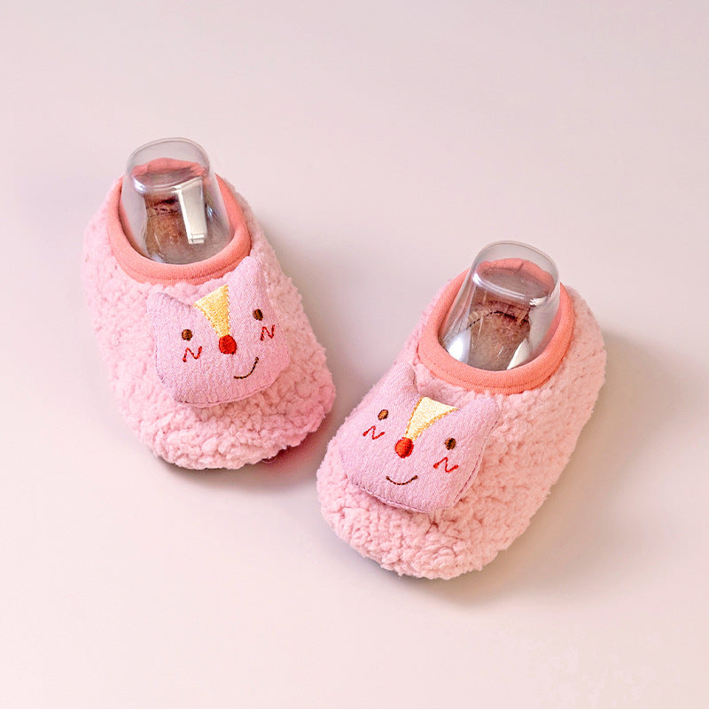 Chaussettes de sol antidérapantes pour les enfants Lignées de polaire chaude et extra-épaississantes comme vos petits enfants