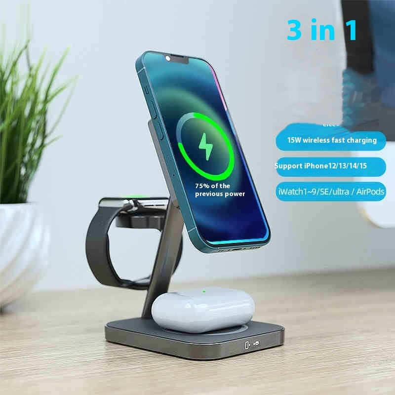15W Magnetic Wireless Charger Stand for Desktop Phone