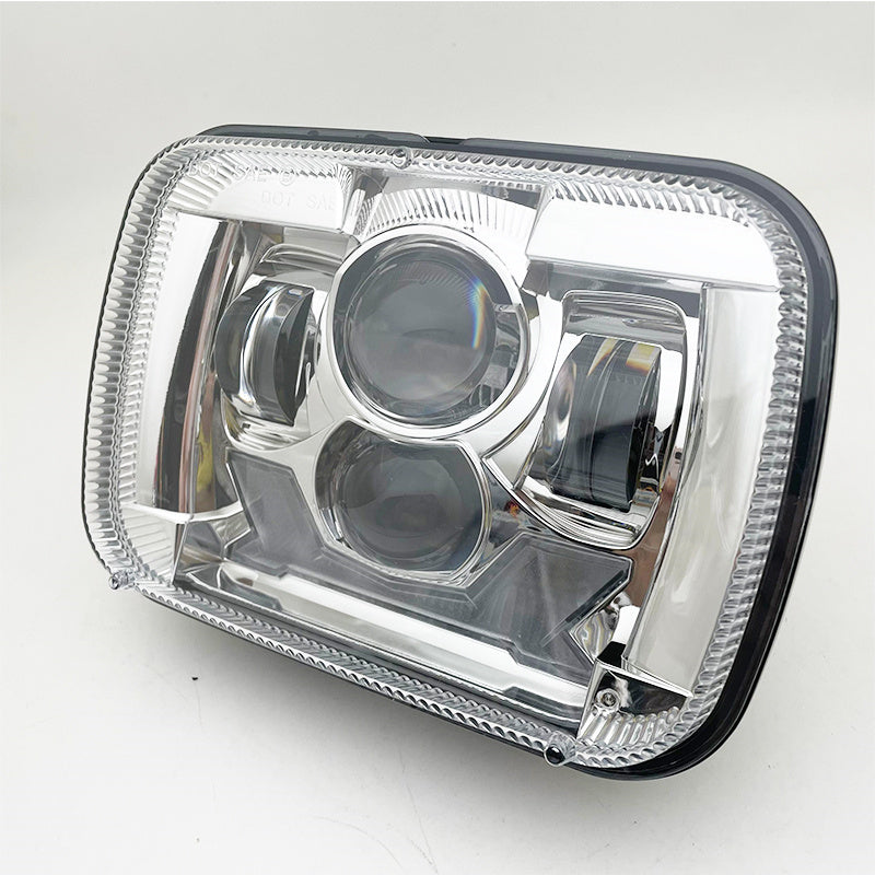 Phare de voiture léger carré modifié phare noir Argent Fond
