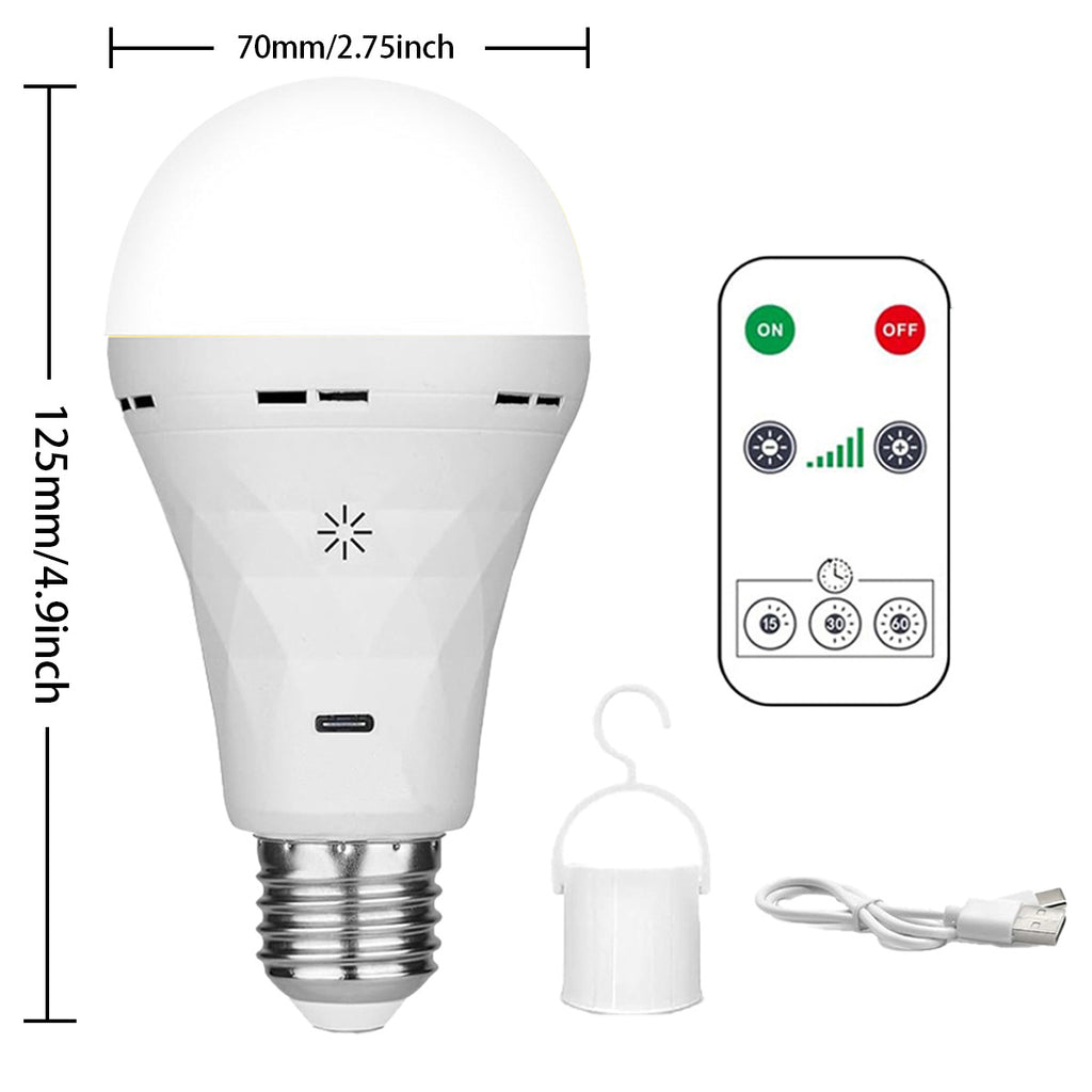 Rechargeable light bulbs with remote control