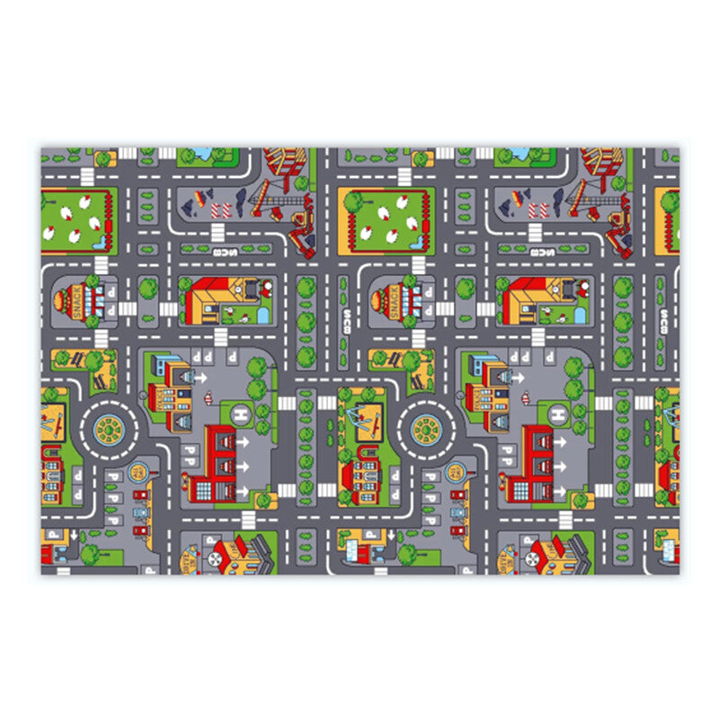 Tapis de village pour enfants Rugs Ville Carte de la route Voiture de ville Rug Jouer 80 X 120cm