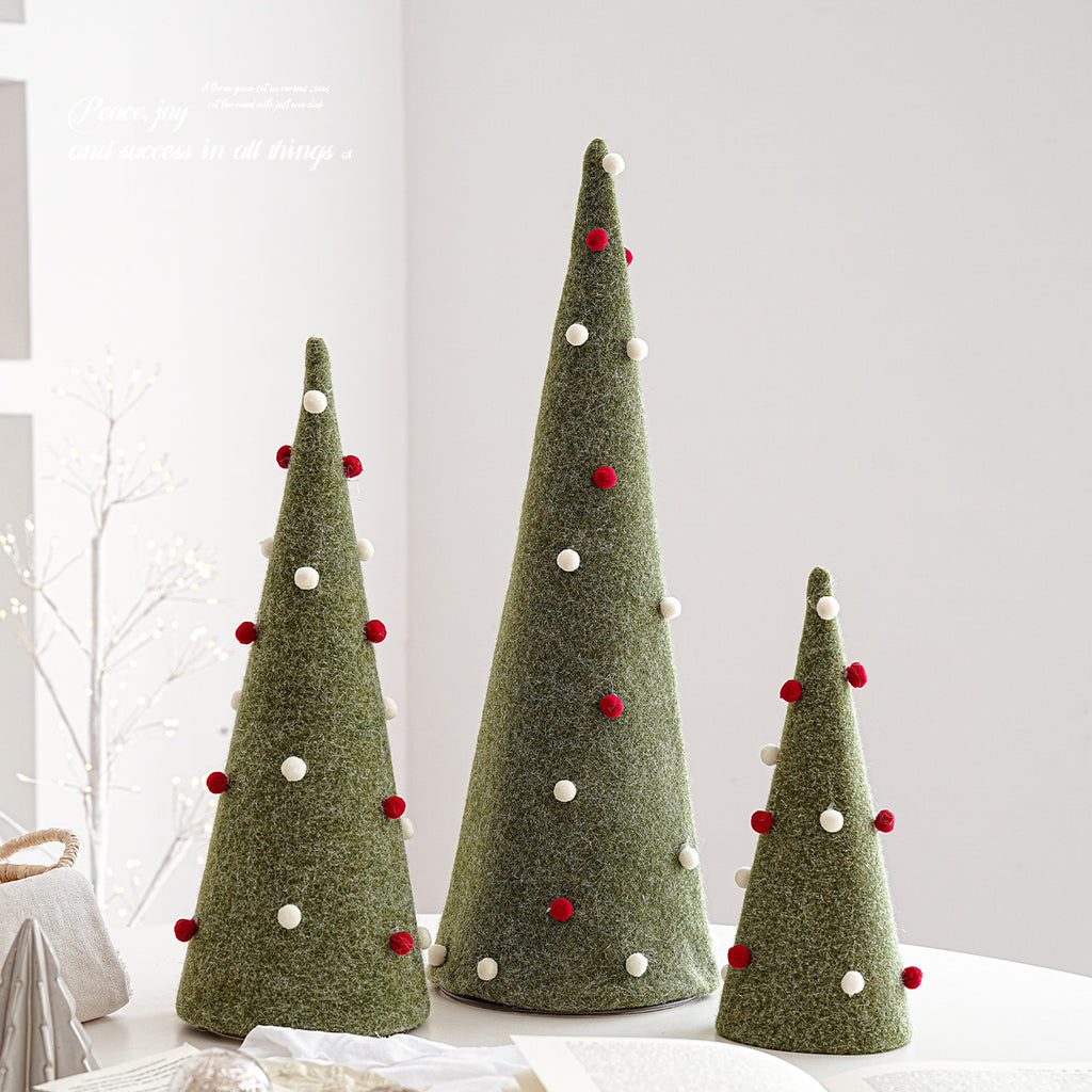 Ornement d'arbre de Noël feutre et pompon en plastique