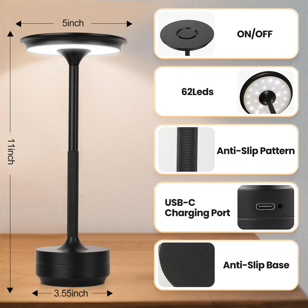Lampe de table rechargeable sans fil 2pcs
