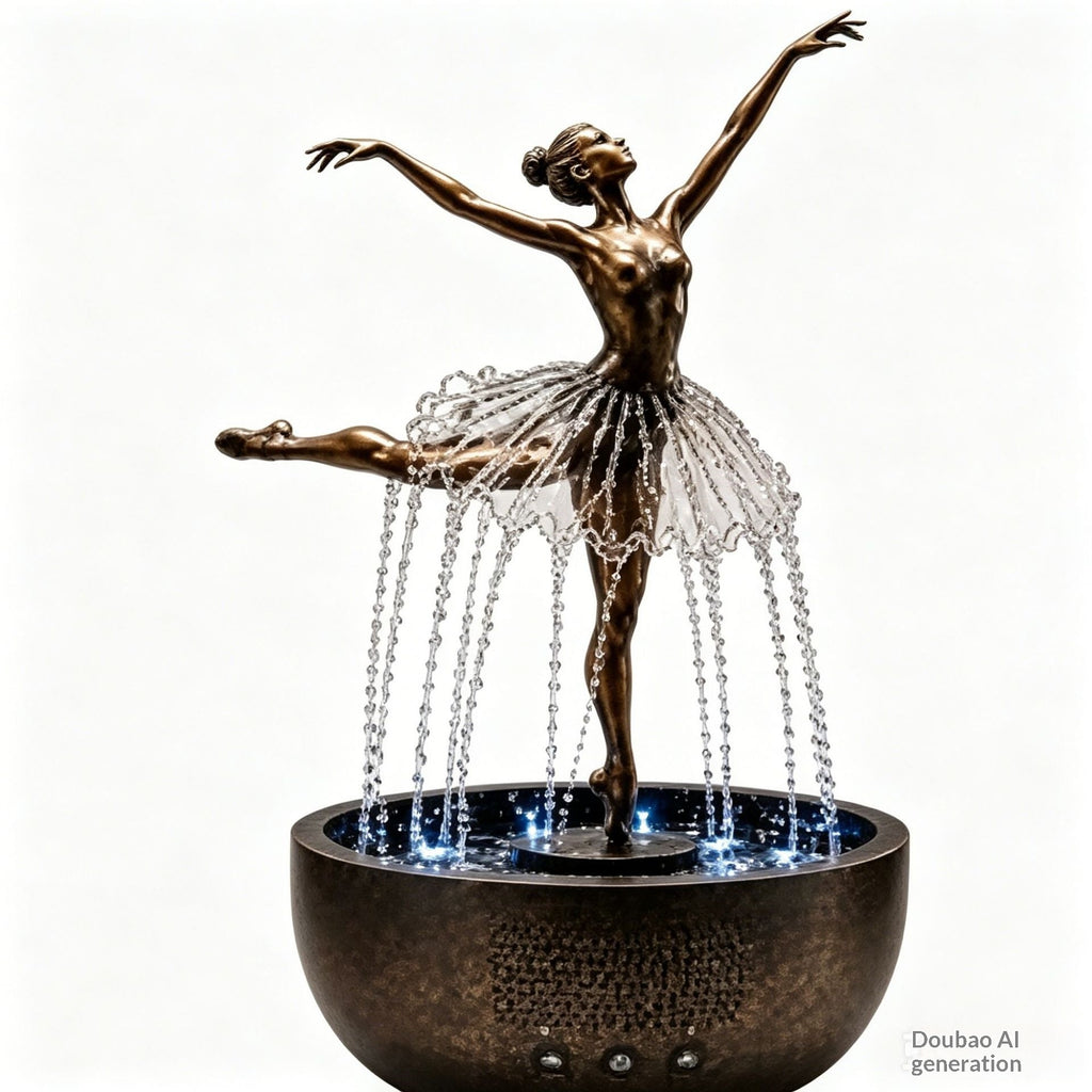 Ornement de fontaine de résine synthétique Ballerina