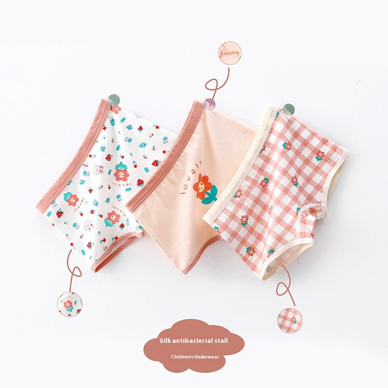 Sous-vêtements pour enfants Femelle Trois Quatre Corners Pure Coton Bébé Petite fille