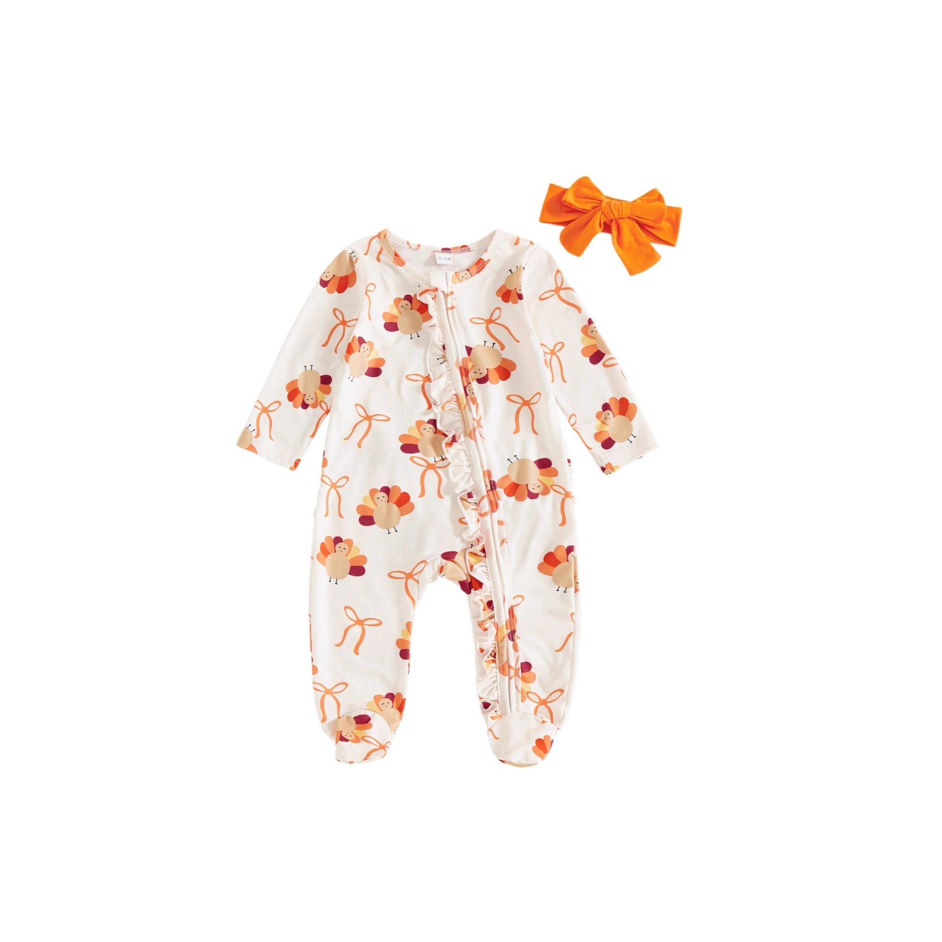 Cotton-lin bébé Romper avec tête