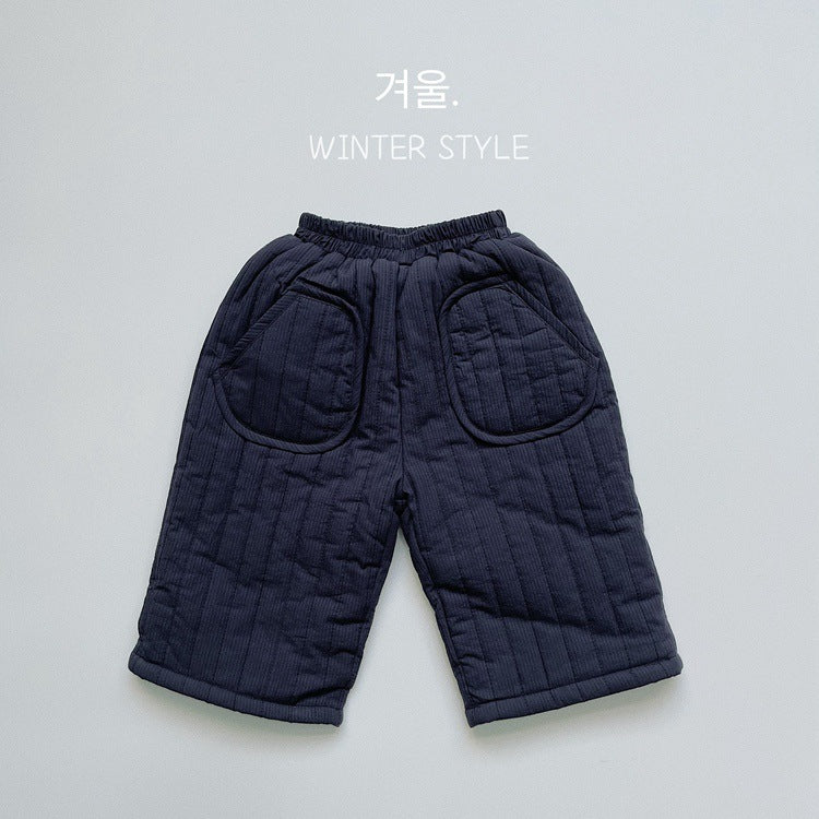 Pantalon léger en coton retro pour enfants à la jambe droite