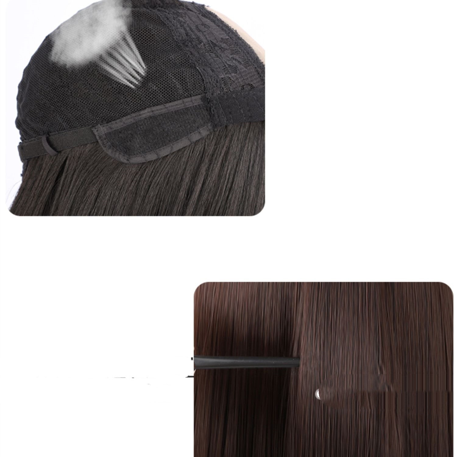 Princess Cut Wig Femme Long Coiffure Simulation Net Rouge