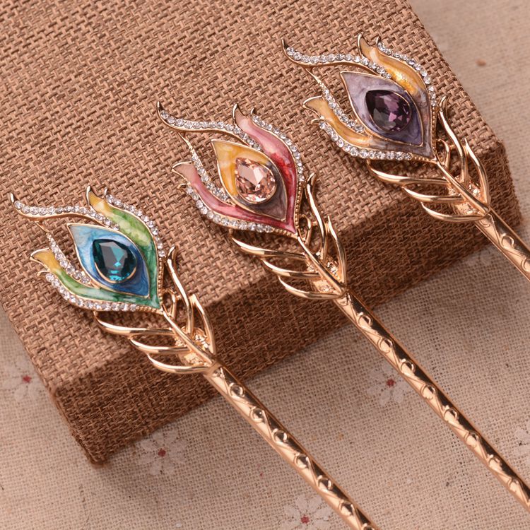 Rétro Hairpin Peacock Feather Styling Hairpin