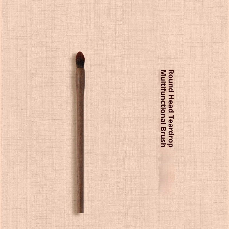 H Set Brosse Vintage Brosse de maquillage en noyer noir doux