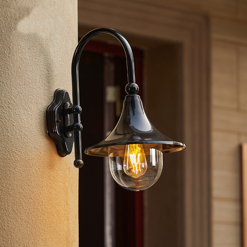 Lampe murale extérieure Lampe murale en corne Porte extérieure Lampe Stairs Pastoral Aluminium Balcon Expose