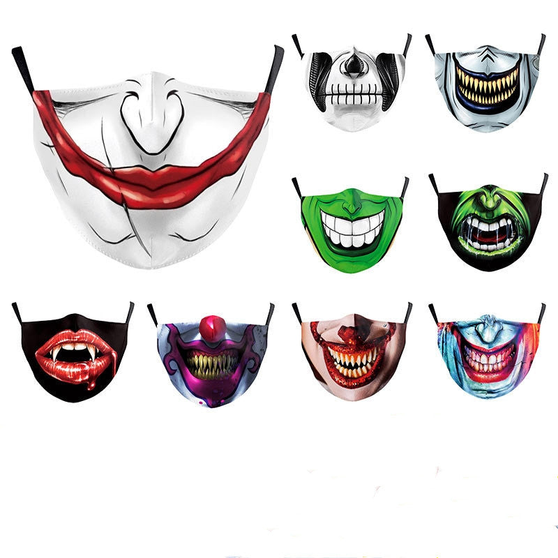 Impression numérique Clown Halloween Funny Horror Double couche Masque de poussière