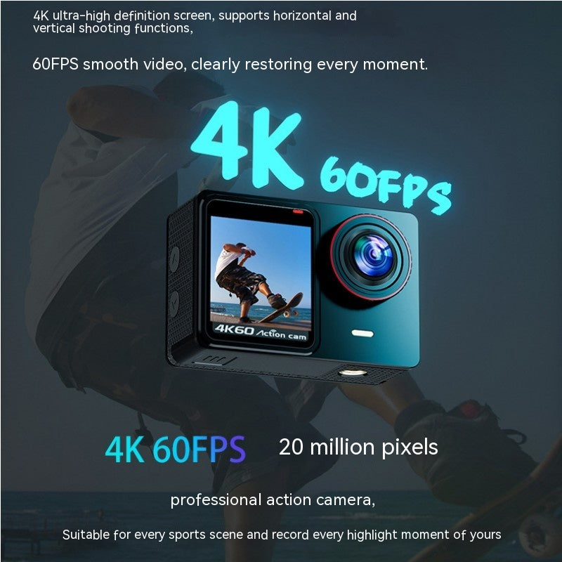 Imperméable 30 M Vrai 4K Caméra d'équitation Anti-shake Large Angle Caméra d'action HD