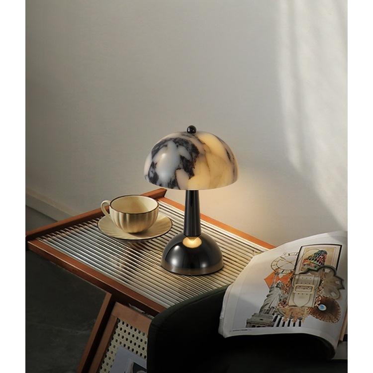Lampe de table en marbre Baogeli personnalisée et créative en forme de champignon avec capteur tactile