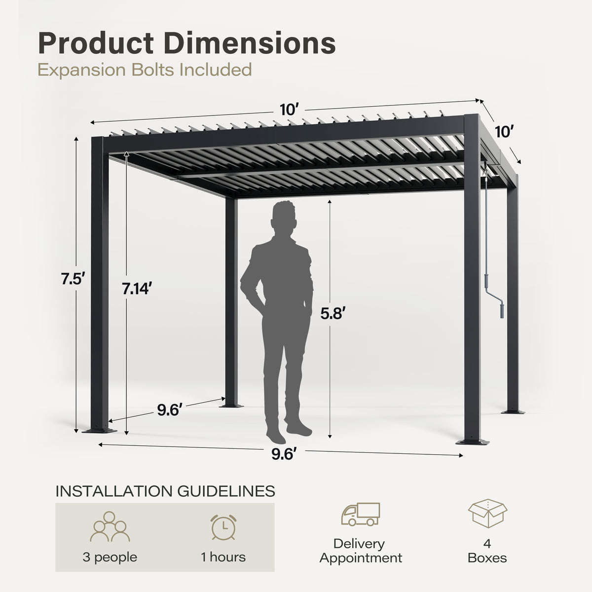 Pergola veloutée 10' X 10'