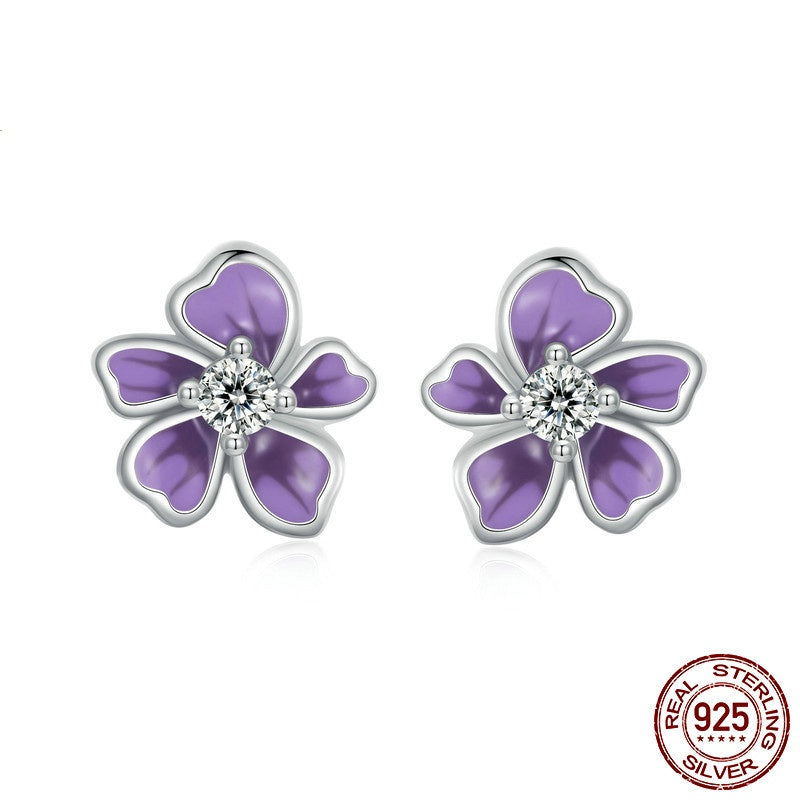 S925 Boucles d'oreilles Sterling Silver Petite Fleur